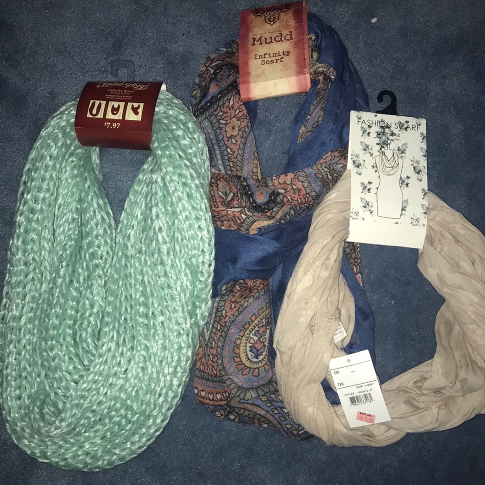 Infinity scarves, new with tags
